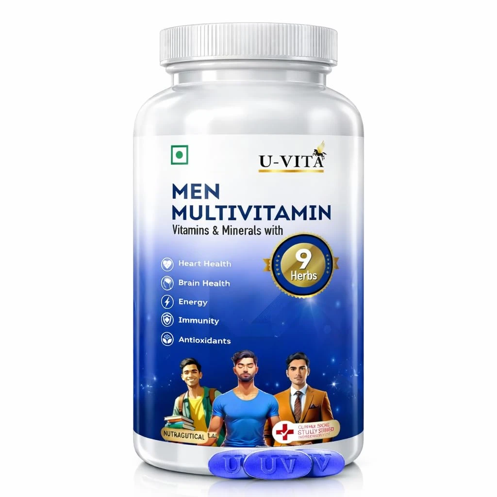 Multivitamin for Men | Multivitamin tablet for men | Men38 Essential Vitamins, Minerals & Herbal extracts | Ashwagandha, Ginseng, Grape Seed Extracts | For Energy & Overall Vitality | 30 Veg Tablets