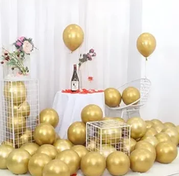 Flyloons 25 pcs Golden Metallic Chrome Balloons for Birthday Decoration items celebration Anniversary Girls Boys Men Women