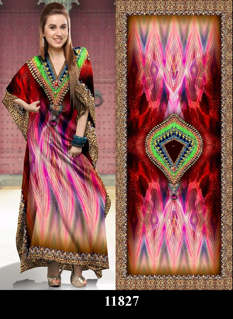 Women's Digital Print Kaftan Cover-Up