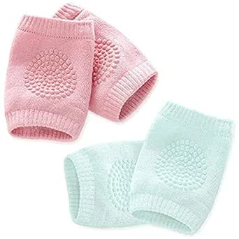 Baby Knee and Elbow Pad Cushion for Infant Toddler Crawling, Leg Warmer Kneecap Protector, Multi-Colour, 2 Pair