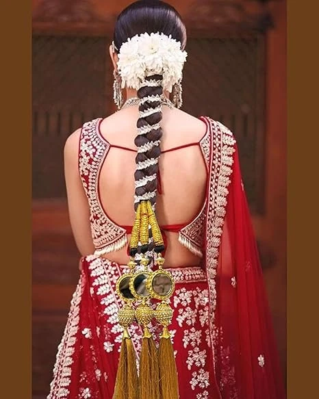 Traditional Paranda Hair Extension for Women and Girls, Golden paranda for women hair parandi choti