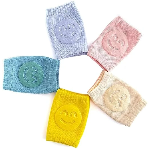 1 Pairs Smiley Baby Knee Pads For Crawling Toddler Leg Warms Non-slip Anti-Friction Socks For Crawling 6-24 Months Babies