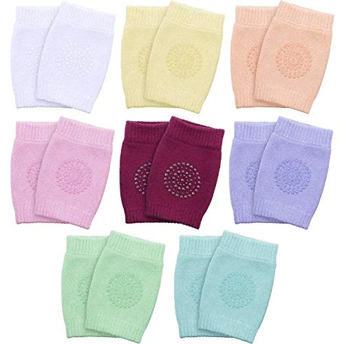 Unisex Baby Crawling Anti-Slip Knee Pads Toddler Knee Protectors Learn to Crawl Socks Leg Warmers Pack of 8